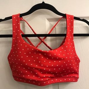 Red heart sports bra